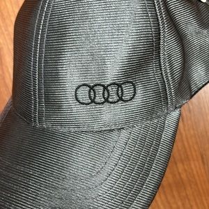AUDI 6 PANEL ADJUSTABLE CAP HAT DARK SILVERY SHEEN NWT